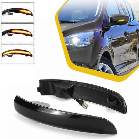 Clignotants dynamiques intégrés aux rétroviseurs latéraux pour Ford Focus 3 MK3 2012-2018 SE/ST/RS, boîtier fumé, LED ambre, édition js 0621