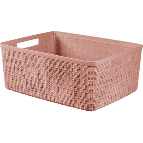 Curver yute - Caja de almacenamiento (12 L, 36 x 28,2 x 14,5 cm), color rosa