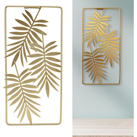 Décor mural en feuilles métalliques dorées, style nordique, ambiance élégante, durable et résistant à l'usure (1/5)