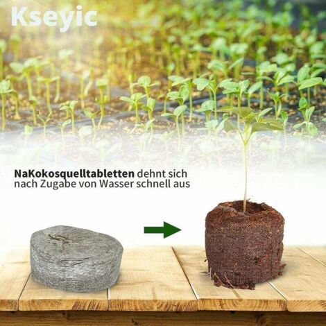 Paquet de 50 granulés de croissance, mousse de tourbe compressée, contenant des nutriments, blocs nutritifs pour semis, adaptés à la croissance des plantes horticoles, aux boutures, aux semis et aux s (1/3)