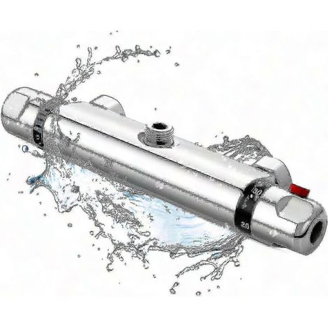 Thermostatische Duscharmatur, Badewannenarmatur aus Messing 59, Verbrühungsschutz bei 38 °C mit Sicherheitsknopf, präzise Einstellung für Badewanne, Badewannenarmatur (1/5)
