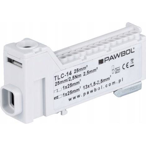 Barrette de connexion TH35 - 14/SZ - Grise - Haute qualité - Sécurisée et durable (1/4)