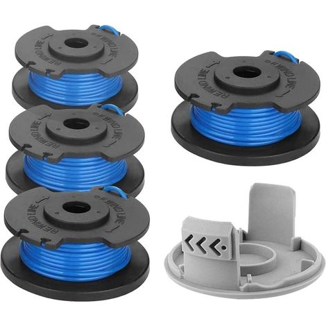 Lot de 4 Bobines + 1 Capuchon pour Débroussailleuse Ryobi ONE+ - RAC124 Fil 1.6mm Compatible 18V 24V 40V RLT2925 RLT1825 OLT1832 (1/5)