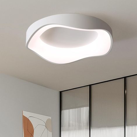Plafonnier LED de salon moderne et minimaliste, 40 cm, 3 000 K-6 500 K, agréable pour les yeux, idéal pour les chambres, buanderies et couloirs, variateur tricolore [efficacité énergétique de classe D (1/5)