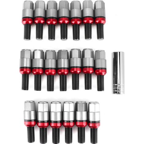 20pcs Vis de Roue M14x1.5mm en Alliage d'Aluminium Renforcé Compatible 718 Boxster (982)/911 Carrera Titane (1/5)