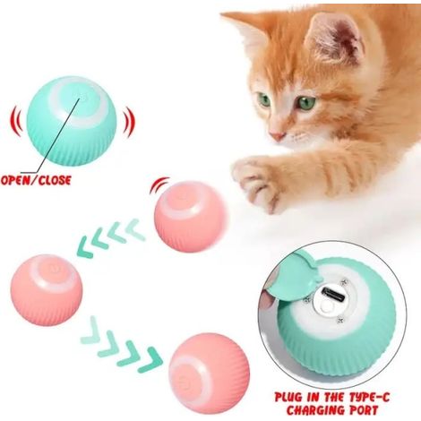 Jouet pour chat - Balle mobile activée / Mouvements lumineux pour chat bleu (1/5)