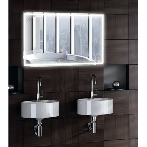 Alle Carrelage - Miroir rectangle, LED 80x120 cm avec variateur de lumière - AMBIANCE (1/4)