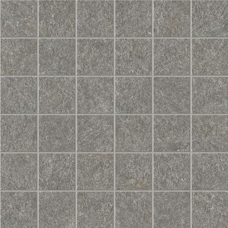 Mosaïque effet Pierre Quartzite Gris Fumé 4,8x4,8 Quadra 30x30x0,9 cm Mat Venturo - Sol et mur intérieur (vendu par carton de 0,9 m²) - RO'MA CARRELAGE