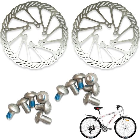 Jeu de 2 plaquettes et disques de frein vélo QttvbTna, acier inoxydable, diamètre 160 mm, compatible VTT et route. (1/5)
