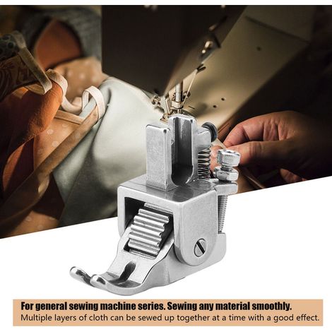 Pied presseur à rouleau réglable pour machines à coudre, adapté au cuir et aux tissus épais (2) (1/5)