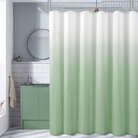 Shower curtain 180 x 180 cm green shower curtain waterproof printed polyester shower curtain (1/4)