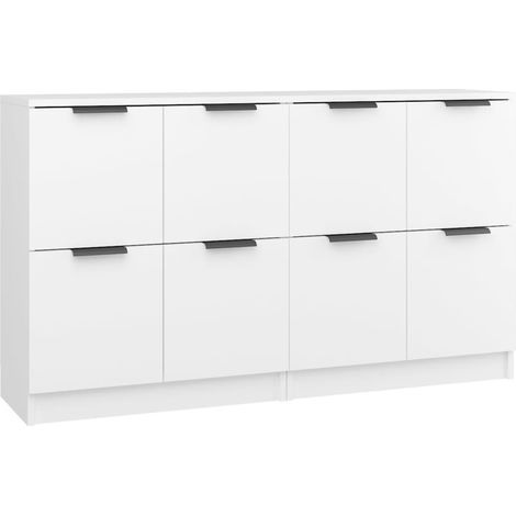 Maison Exclusive - Credenze 2 pz Bianco 60x30x70 cm in Legno Multistrato