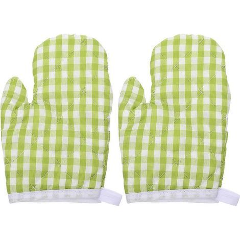 Lot de 2 gants de cuisine résistants à la chaleur pour la cuisson au four-17.00X12.00X1.00CM-Green (1/4)