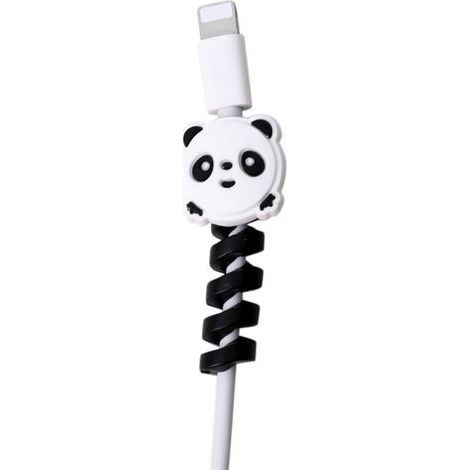 Flexibler Silikon-Kabelschutz mit niedlichen Tiermotiven, spiralförmiger Ladeschlauch für Handys, Kabelschoner für alle mobilen Datenleitungen, 7 Pandas (1/5)