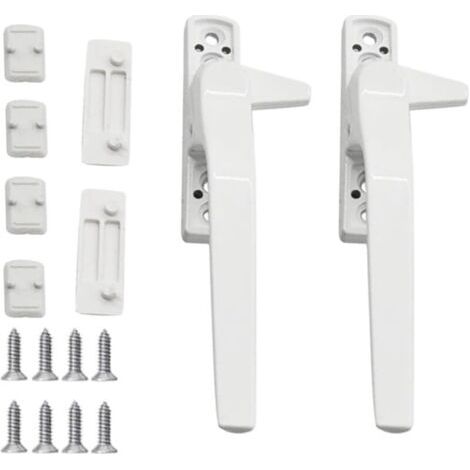 PoignéE de FenêTre 2 Pièces Bloque Fenetre Bloque Poignee de Porte Bloc Fenetre Securite Enfant Poignee Fenetre Bloc PoignéE de Porte Verrou Fenetre,Pour FenêTres et Portes Coulissantes (1/4)