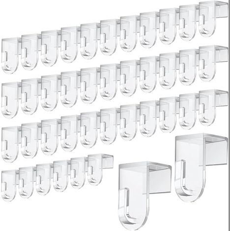 Crochet Rideau Sans Percage, Transparents Crochets Décoratifs de Fenêtre, Plastiques Crochet de Fenêtre, pour Fenêtres D'une épaisseur N'excédant pas 16 mm (1/5)