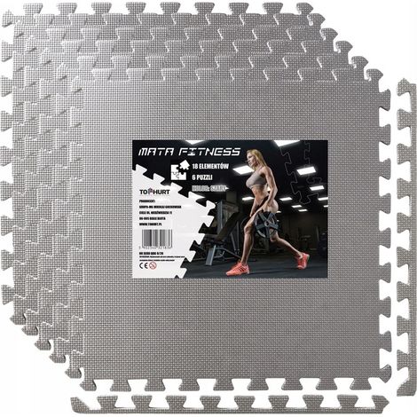 Esterilla protectora para fitness, gris, 18 piezas (1/5)
