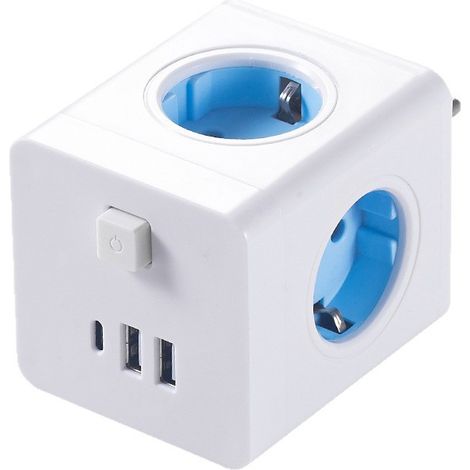 Multiprise Cube — USB + Type-C — 8 Prises — Adaptateur secteur cube (1/2)