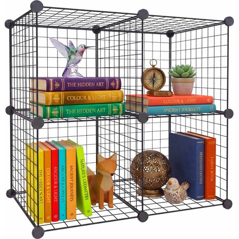 Modular Wire Cube Shelf Set - Metal Click-Fit Storage (1/5)