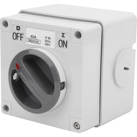 Prise extérieure étanche avec bouton rotatif anti-poussière et isolé et voyant lumineux 250V (2P40A)
