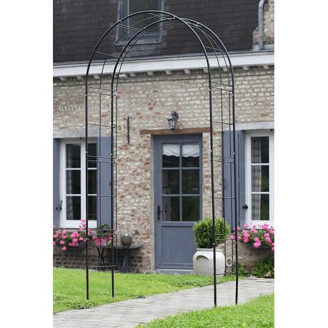 Nature Arco da giardino in metallo 229x38x113 cm nero (1/5)