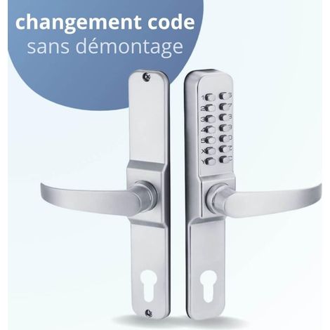 Serrure à code mécanique BT07 - Changement du code sans démontage - Argent