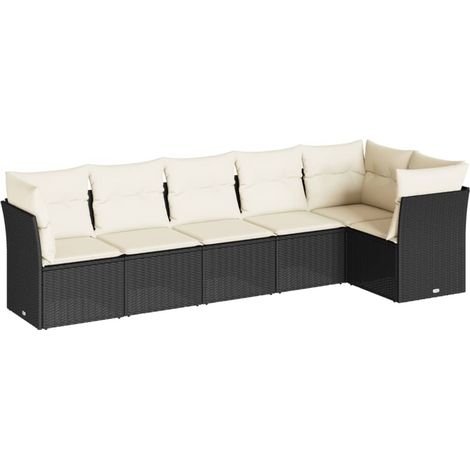 Maison Exclusive - Set de sofás de jardín 6 piezas y cojines ratá (1/3)