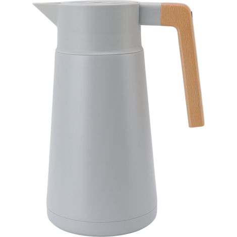 Carafe à café 2L grande capacité, poignée large, acier inoxydable 304, isolation sous vide, bouilloire thermique domestique, grise (1/5)