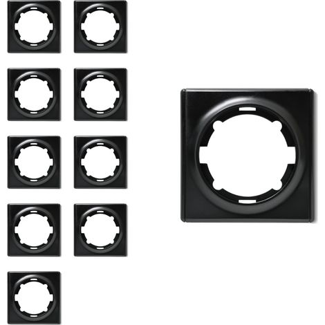 Plaque de finition OneKeyElectro Florence, 1 poste, lot de 10, noir
