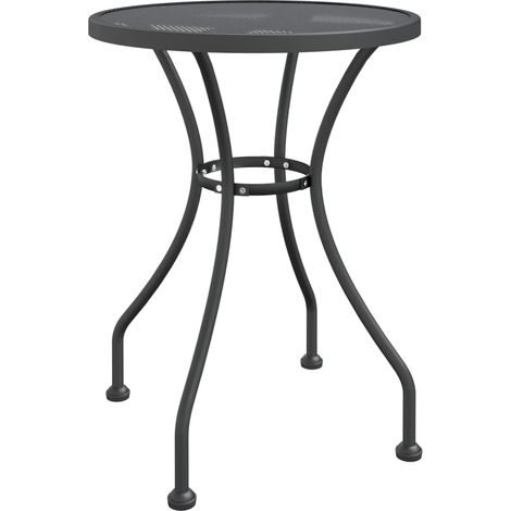 Table de jardin Table d'appoint, Table de Balcon, Ø60x72 cm Maille métallique Anthracite OIB5886E (1/5)