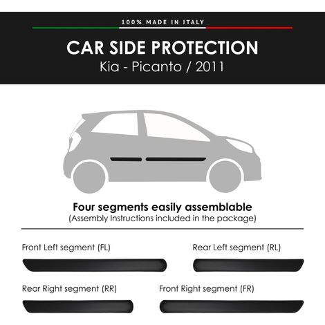 Modanature Laterali per Kia con Biadesivo 3M - Modello: PICANTO