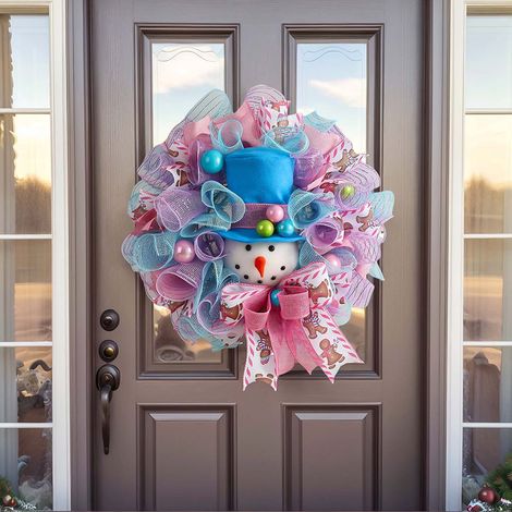 Guirlande De Noël - Guirlande Artificielle Pour Porte D'Entrée Intérieur Extérieur - 45 Cm - Avec Nœud En Lin (1/5)