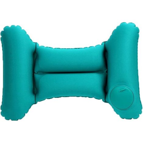 Coussin lombaire gonflable pliable – Coussin autogonflant en forme de H pour chaises de bureau et sièges d'avion – Soulage les douleurs dorsales et améliore la posture (Bleu turquoise) (1/5)