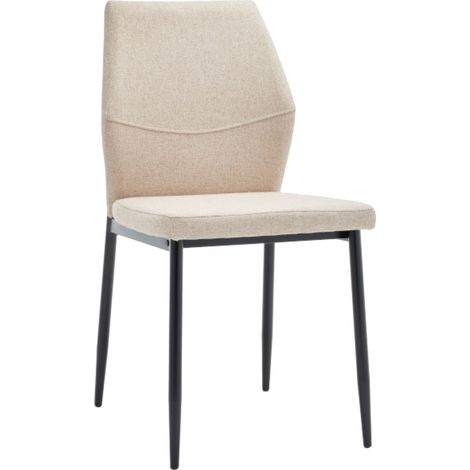 Home Heavenly® - Pack 4 sillas NOBLES silla comedor con asiento y respaldo acolchado y patas metálicas, 49x53x87 cm. Color: Beige (1/5)