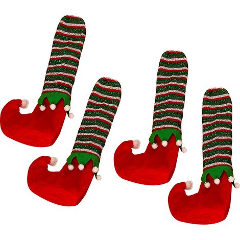 Chaussettes de protection pour pieds de chaise, amortisseurs de bruit pour pieds de meubles, protège-pieds de chaise de Noël en tissu doux avec ouverture élastique, réutilisables et antidérapants (1/5)
