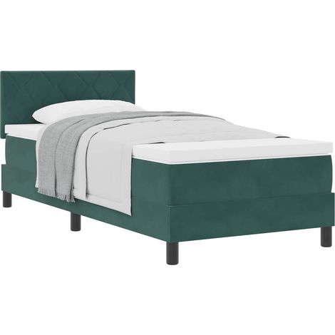 Maison Exclusive - Boxspringbett mit Matratze Dunkelgrün 90 x 200
