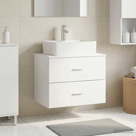 vidaXL Mobile da Bagno da Muro Bianco 62,5 x 44,5 x 50 cm