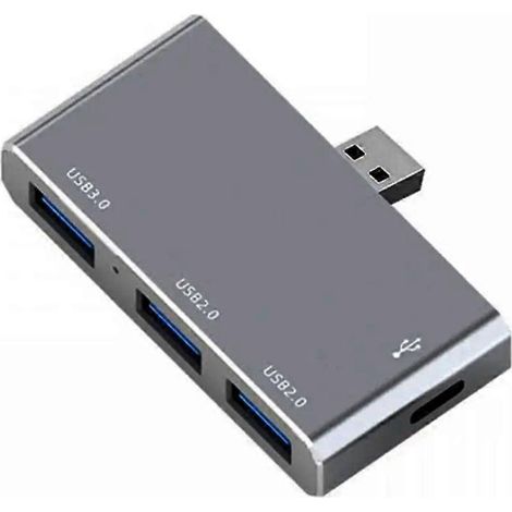 Hub USB 3.0 Type C 4 en 1, adaptateur de transfert de données haute vitesse pour PC et ordinateur portable - Interface USB - Gris (1/4)