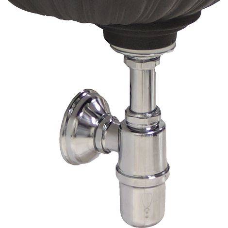 Siphon bouteille en laiton chromé avec drain 1" pour évier de bassin de fontaine (1/3)
