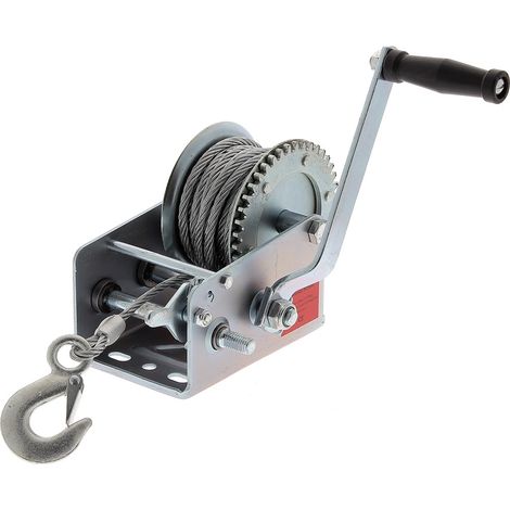 Gt Market – Treuil manuel 1134 kg – Capacité de traction 1134 kg – Câble de 10 mètres – 2 vitesses de traction – Moteur en acier galvanisé (1/4)