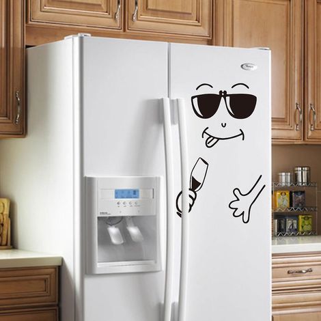 lunettes De Soleil Smiley Face - 30 44cm Mignon Rfrigrateur Autocollant Visage Heureux Dlicieux Cuisine Rfrigrateur Wall Sticker Art (1/5)