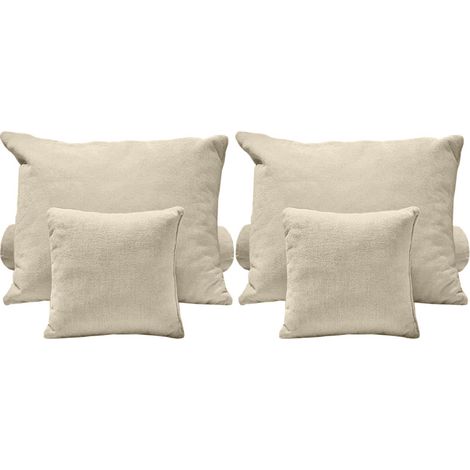 Set 6 coussins décoratifs pour lit tissu doux écru 3 tailles - SKY (1/5)