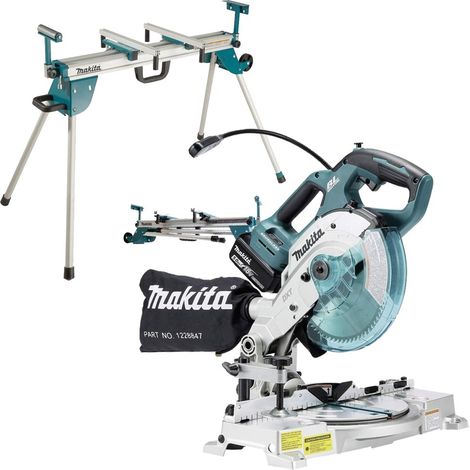 Makita 18v DLS600Z 165mm Cordless Brushless Double Bevel Mitre Saw + Leg Stand (1/5)