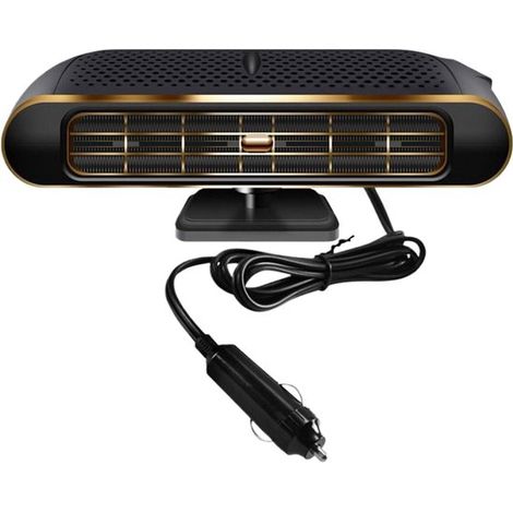 Calefactor para coche - Desempañador - Calefacción rápida - Rápida circulación del calor - 12V 24V - Negro dorado (1/5)