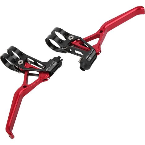 Poignée de Frein VTT Noir Rouge en Alliage d'Aluminium Ajustable