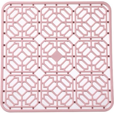 Tapis d'évier. Grand Tapis d'évier de Cuisine en PVC. Accessoires pour évier et évier avec Trous de Drainage. 3030(rose) (1/3)