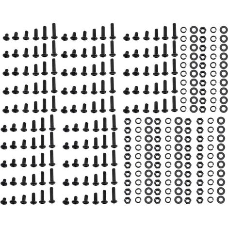 Kit assortimento di viti a testa cilindrica con esagono incassato in acciaio legato nero Ulisem da 300 pezzi M3, dadi, bulloni, rondelle, include bottone a testa piatta per uso generale (1/3)