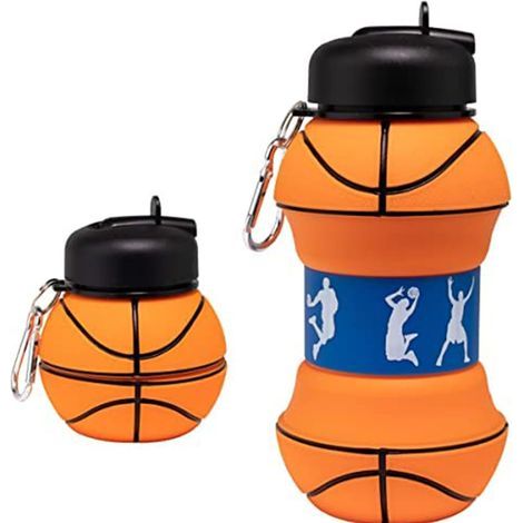 Waterfles disponibles avec zuigmond, herbruikbare, lekvrije opvouwbare waterfles en basketbalvorm pour les enfants et les animaux. (1/5)