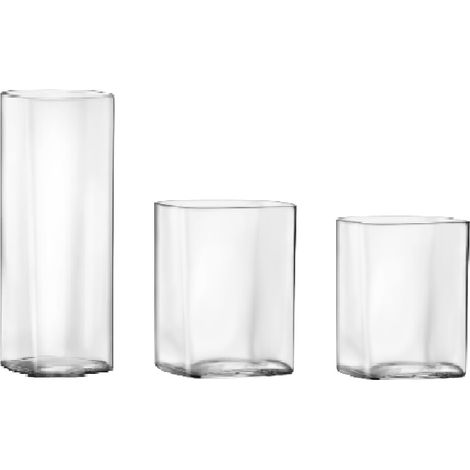 Set di 18 bicchieri da tavolo acqua vino fluit Liquori cocktail bevande quadrati long drink in vetro soffiato SON.hyx leggero e resistente Elegante bicchiere top class square beverage forma quadra