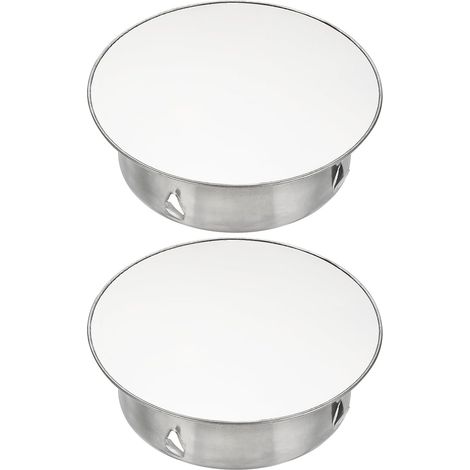 Chapeau de Trou de Cheminée, 2 Pièces 125mm (5 Pouces) Capuchon de Trou de Conduit de Fumée en Acier Inoxydable Rond Ajustable pour Poêle Capuchon de Tuyau, Ton Argent (1/5)